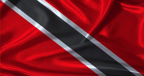 National flag of Trinidad and Tobago with cloth texture. Trinidad and Tobago flag with realistic