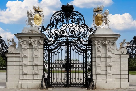 Porch of the Teichhof, Belvedere Palace, former summer residence of Prince Eugene of Savoy, built