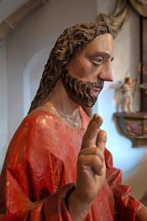 Detail, palm tree around 1500, in the church of the Assumption of Mary, late Gothic hall church,