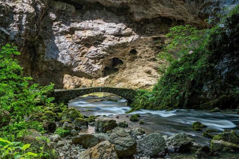 Old bridge, Rak river, Rakov Skocjan, Notranjska region, Slovenia