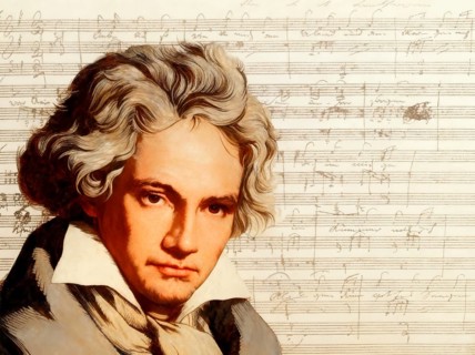Ludwig van Beethoven, 1770 -1827, German composer, hand-written musical notation, love song,