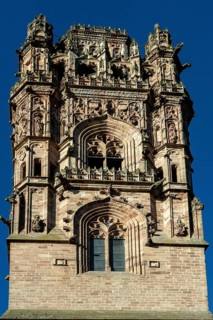 Rodez. Bell tower of the gothic Notre Dame cathedral. Aveyron. Occitanie. France