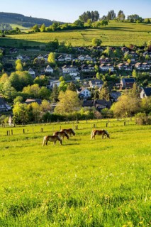 Sauerland landscape near Wemlighausen, district of Bad Berleburg, in the Siegen-Wittgenstein