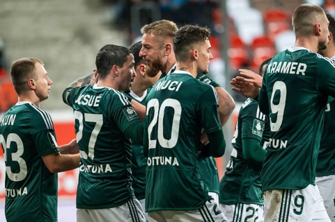 LUBIN, POLAND - DECEMBER 3, 2023: Football match Polish PKO Ekstraklasa between KGHM Zaglebie Lubin