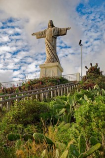Statue of Christ, Statue of Cristo Rei, Ponta do Garajau viewpoint, cliffs, tourist attraction,