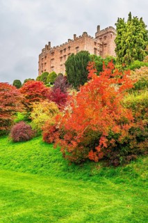 Autumn colors over Powis Castle and Garden, Welshpool, Powys, Wales, UK