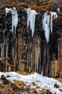 Icicles, winter, Svartifoss, Iceland, Scandinavia