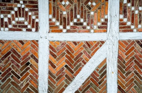 Detail of a historic timber-framed house, Altes Land area, Germany