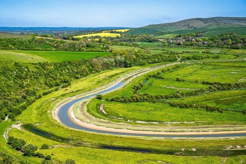 Cuckmere Valley, Hindover Hill, South Downs, East Sussex, England, United Kingdom