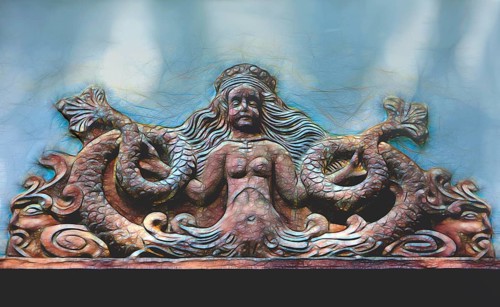 Mythological Mermaid Creature, wall decoration, Welf Castle of Herzberg, Herzberg am Harz, district