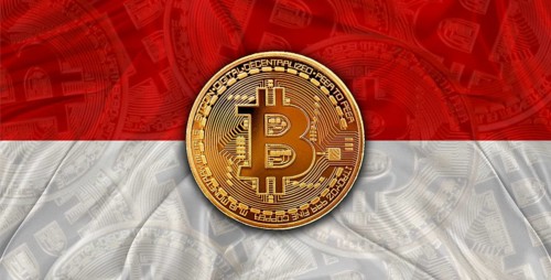 Investors in Blockchain Technology with Monaco flag background. Bitcoin cryptocurrency with