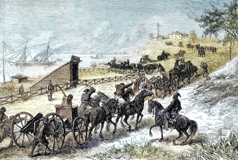 Russo-Ottoman War (1877–1878), Russian troops crossing the Danube near the strategically important