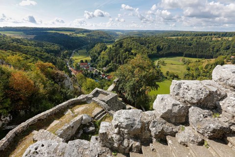 Castle ruins of Hohengundelfingen, ruins of a medieval hilltop castle, former headquarters of the