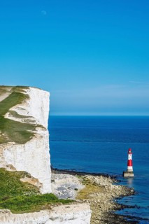 Beachy Head Lighthouse, Beachy Head Cliffs, English Channel, East Sussex, England, United Kingdom