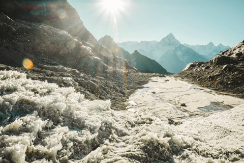 Cho La summit pass located 5, 420 meters above sea level. Solukhumbu District in northeastern Nepal