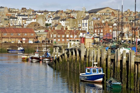 The old town and fishing port of Scarborough in northeast England, Great Britain