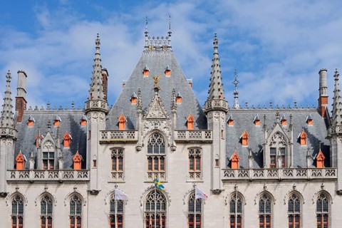 Provinciaal Hof, Provincial Court, Grote Markt, Bruges, West Flanders, Flanders, Belgium