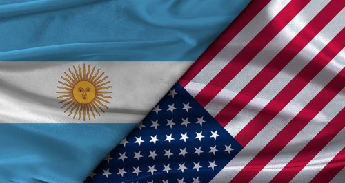 Bilateral relations between Argentina and United States. Flag of Argentina and United States