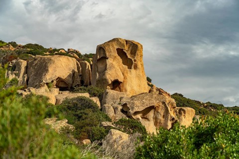Rock formation on the coast near Tizzano, Sartene, Corsica, France