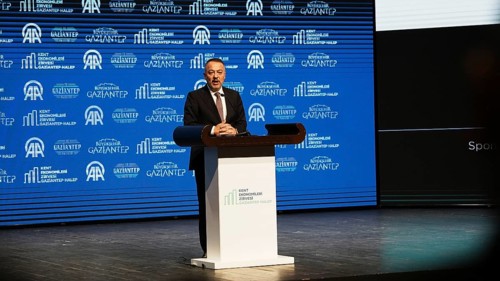 GAZIANTEP, TURKEY - JUNE 9, 2026: Turkish Ambassador to Damascus Nuh Yilmaz delivers a speech