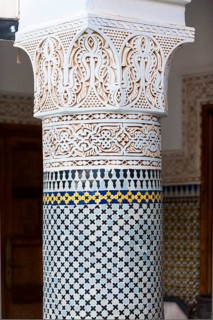 Columns in Riad, Column, traditional, decorated, ornament, decoration, art, construction, building,