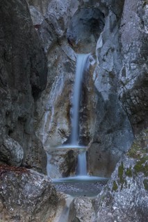 Heckenbach waterfall, The dripping eye of nature, Kochel am See, Bavaria, Germany