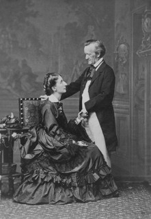 Richard Wagner with his second woman Cosima photographed by Fritz Luckhardt on 9 May 1872 in Venice