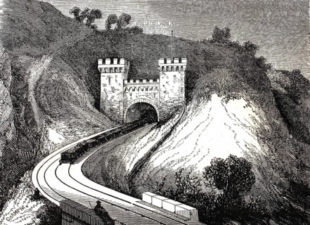 North portal of the Cote Sainte-Catherine Tunnel, Tunnel de la Côte Sainte-Catherine, in Rouen,