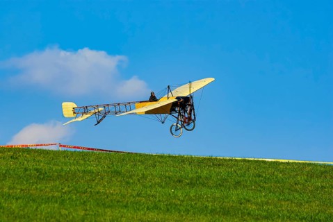 Flight demonstration of a replica Bleriot XI La Manche by Mikael Carlson as part of the 16th