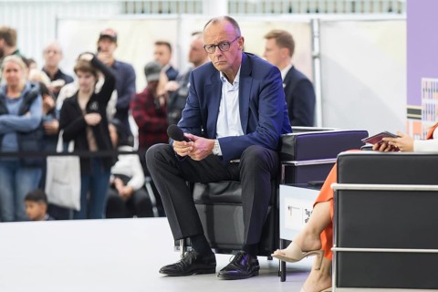 Friedrich Merz (CDU, Chancellor of the Federal Republic of Germany) during a stage talk at the Open