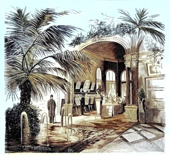 Paris World's Fair 1867, the Monaco Pavilion, illustration, reproduction from a 19th century model.