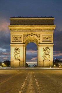 Illuminated Arc de Triomphe, Paris, France, Paris, France