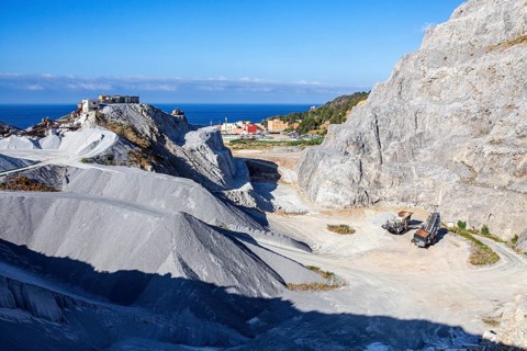 Iron minerals quarry in the outskirts of Benzu, a small coast village in the western side of Ceuta,