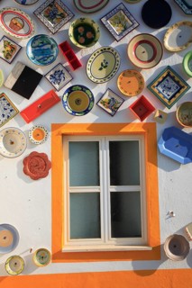 Shop decoration of a ceramic dealer, decoration facade, near Sagres, Algarve, Portugal
