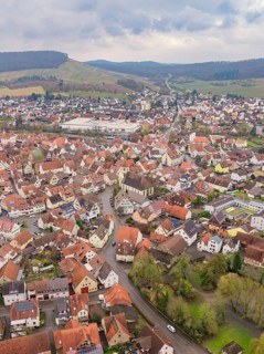 Historic town centre with many narrow streets and striking buildings, Großbottwar, Ludwigsburg