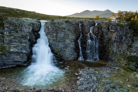 Storulfossen waterfall in Rondane National Park, Norway