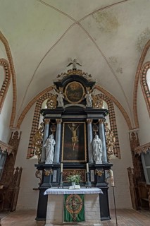 18th century baroque altar in St Mary's Church, Klütz, Mecklenburg-Western Pomerania, Germany