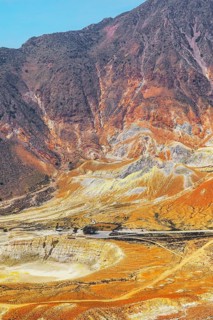 Nisyros volcano, high anlgle view, Nisyros Island, Dodecanese Islands, Greece