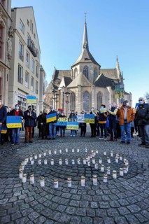 Wesel, North Rhine-Westphalia, Germany, Demonstration against Putin's war in Ukraine. Peace