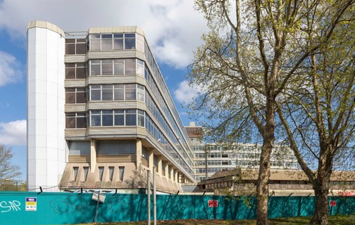 Anglia Square 1960s brutalist architecture of shopping and office development cleared for