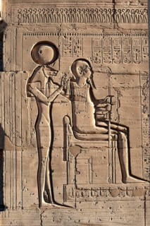 Hieroglyphic relief details from the Ramesseum, memorial temple or mortuary temple of Egyptian