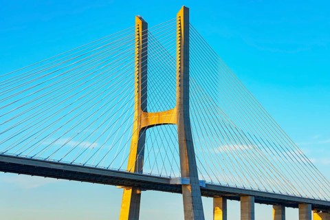 Vasco Da Gama bridge, the longest bridge in Europe, Lisbon, Portugal