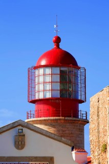The lighthouse right on Cabo de Sao Vicente in the Algarve at the southwesternmost point of