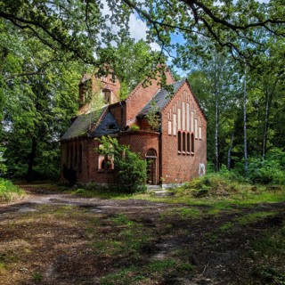 Ruin of the historic chapel, former pulmonary hospital and lost place Heilstätte Grabowsee,