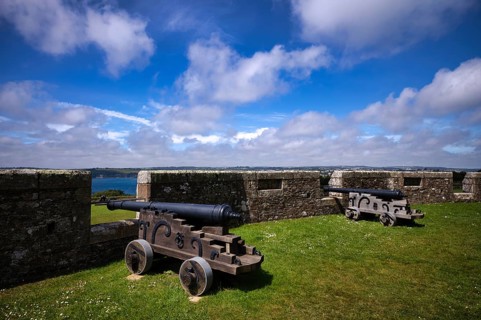 Cannons, Fortress, Pendennis Castle, Fort, Castle, Falmouth, Cornwall, England, Great Britain,