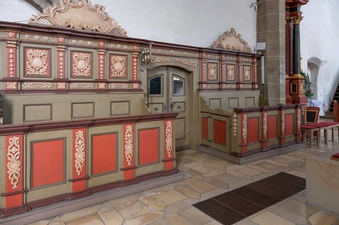 Kirchengestühl in der collegiate church St. Michael, Neunkirchen am Brand, Upper Franconia,
