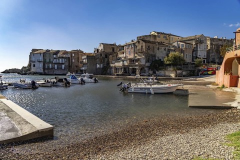 The village and port of Erbalunga, Brando, Cap Corse, Corsica, France