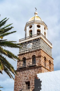 Iglesia de Nuestra Señora de Guadalupe church with church tower, Teguise, Lanzarote, Canary