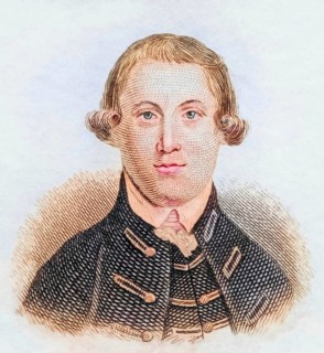Bonnell Thornton (1725-1768), English lyricist, coloured woodcut from Crabbe's Historical