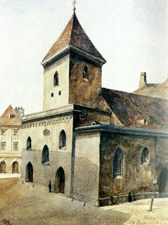 Ruprechtskirche in Vienna, Austria, Painting by Adolf Hitler (1889-1945), Historical, digitally
